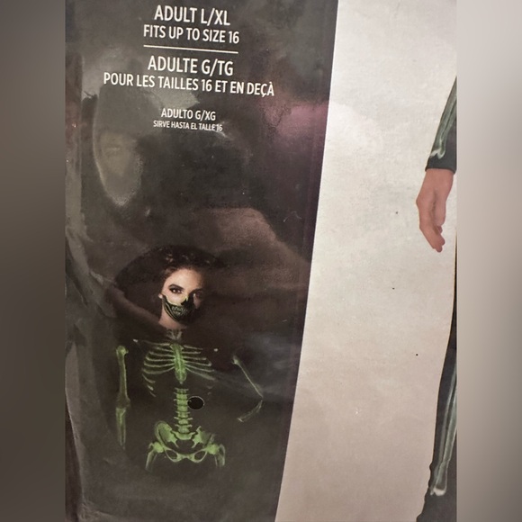 Skeleton Glow-in-the-Dark Full Body Catsuit Costume Adult Size L/XL NWT - Picture 3 of 9